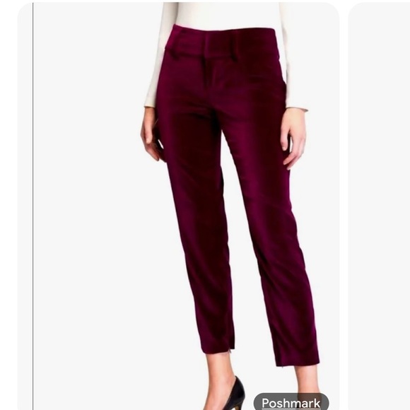 Alice & Olivia  Stacey Slim Velvet Ankle Pants In Merlo size 2 - Picture 1 of 6